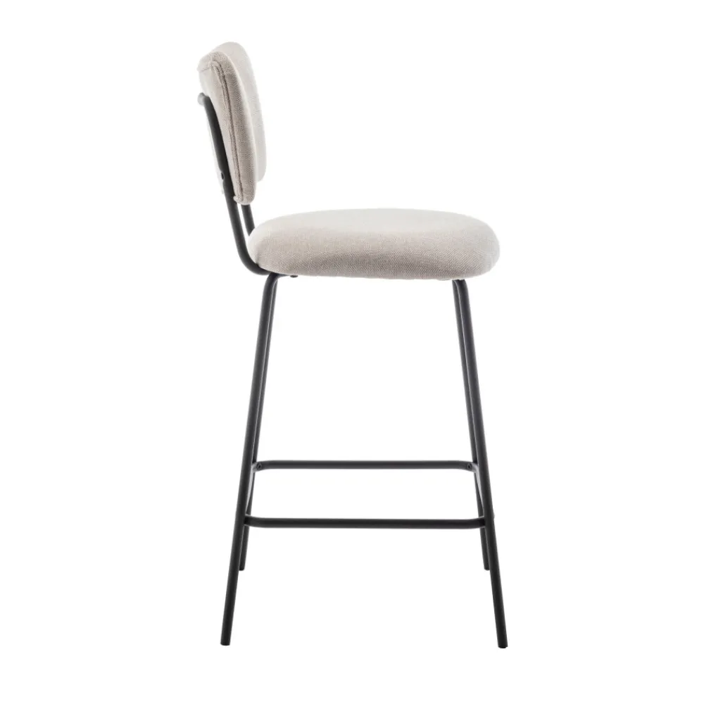 Drawer VANDER Lot de 2 chaises de bar en tissu et métal H65cm