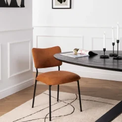Drawer VANDER Lot de 2 chaises en tissu et métal