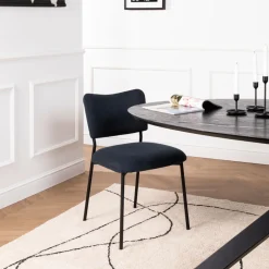 Drawer VANDER Lot de 2 chaises en velours côtelé et métal