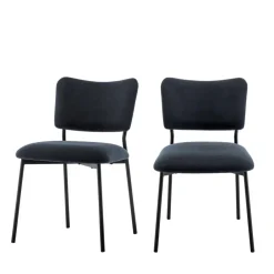 Drawer VANDER Lot de 2 chaises en velours côtelé et métal
