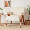 Drawer VEDA Fauteuil en tissu chenille et bois
