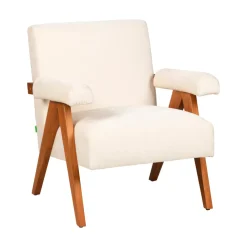 Drawer VEDA Fauteuil en tissu chenille et bois