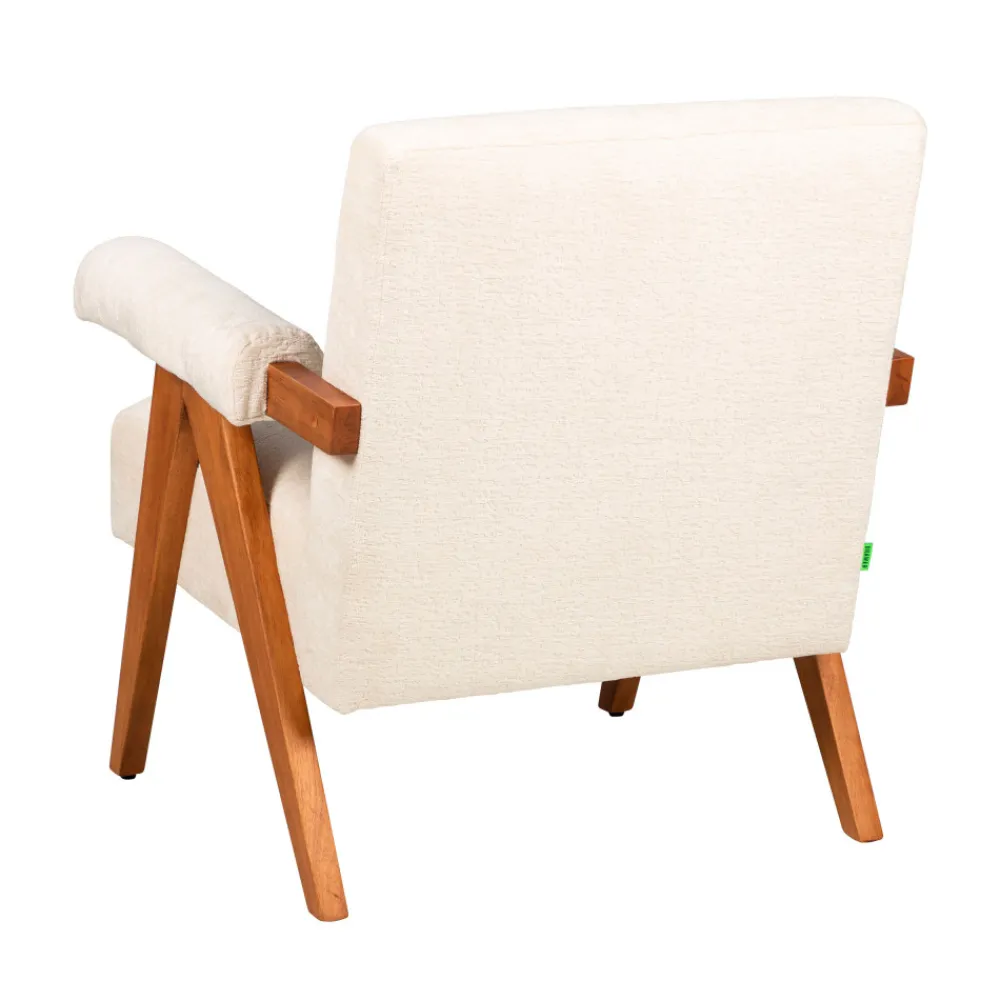 Drawer VEDA Fauteuil en tissu chenille et bois