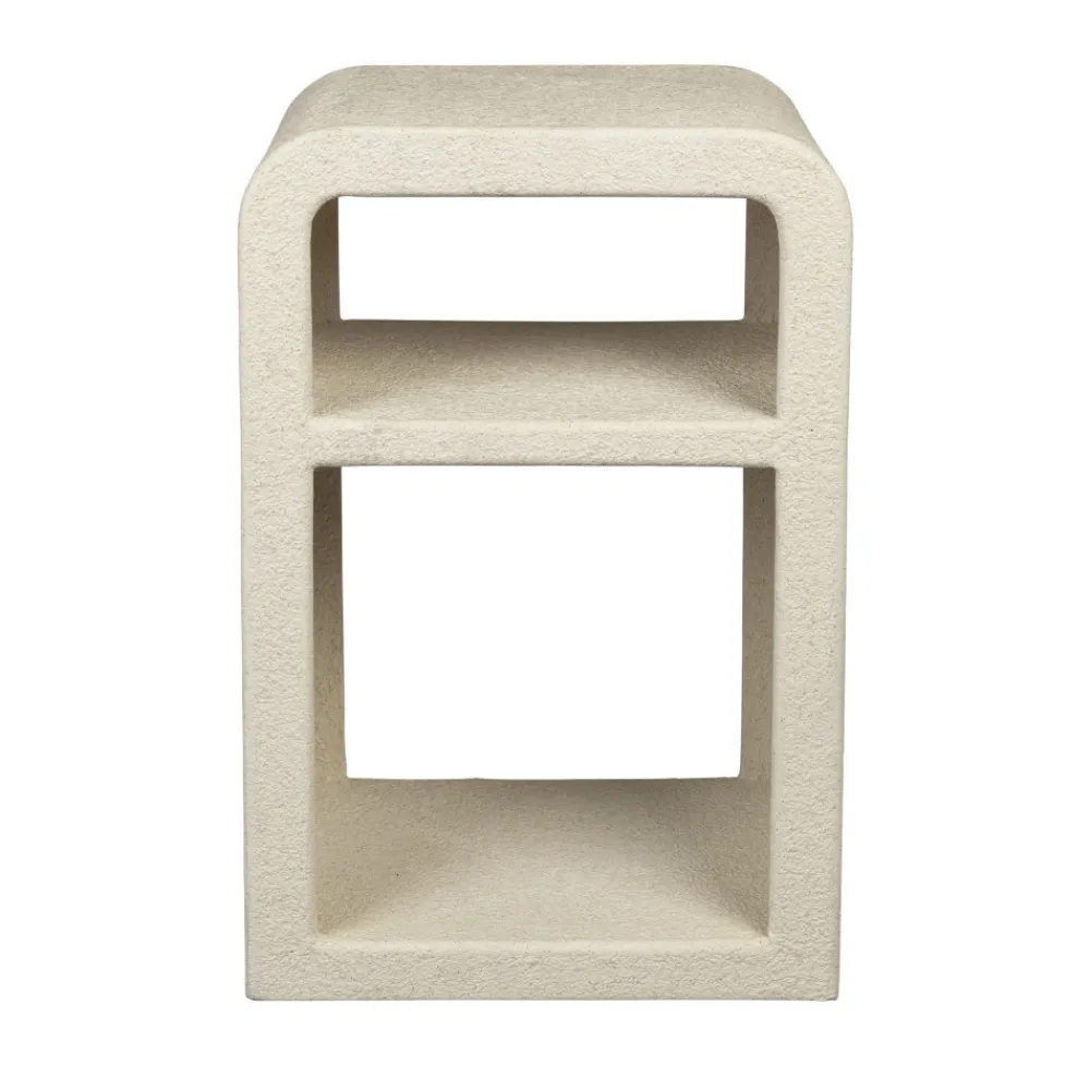 Dutchbone VEDA Table de chevet 2 niches finition marbre recyclé
