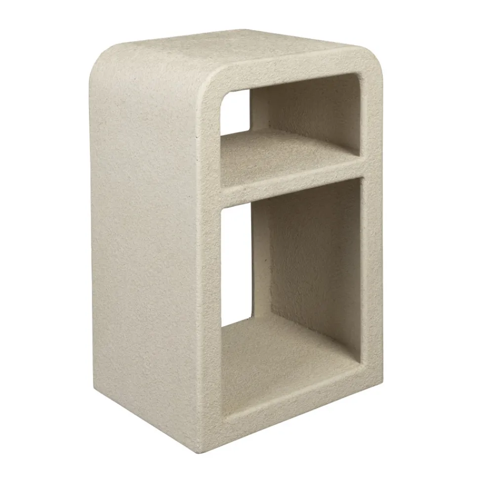 Dutchbone VEDA Table de chevet 2 niches finition marbre recyclé