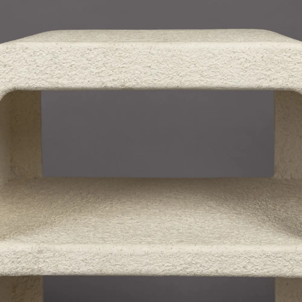 Dutchbone VEDA Table de chevet 2 niches finition marbre recyclé