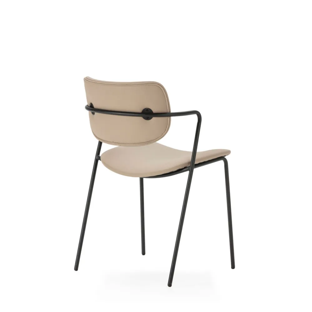 No name VELURA Lot de 2 chaises en simili cuir et métal