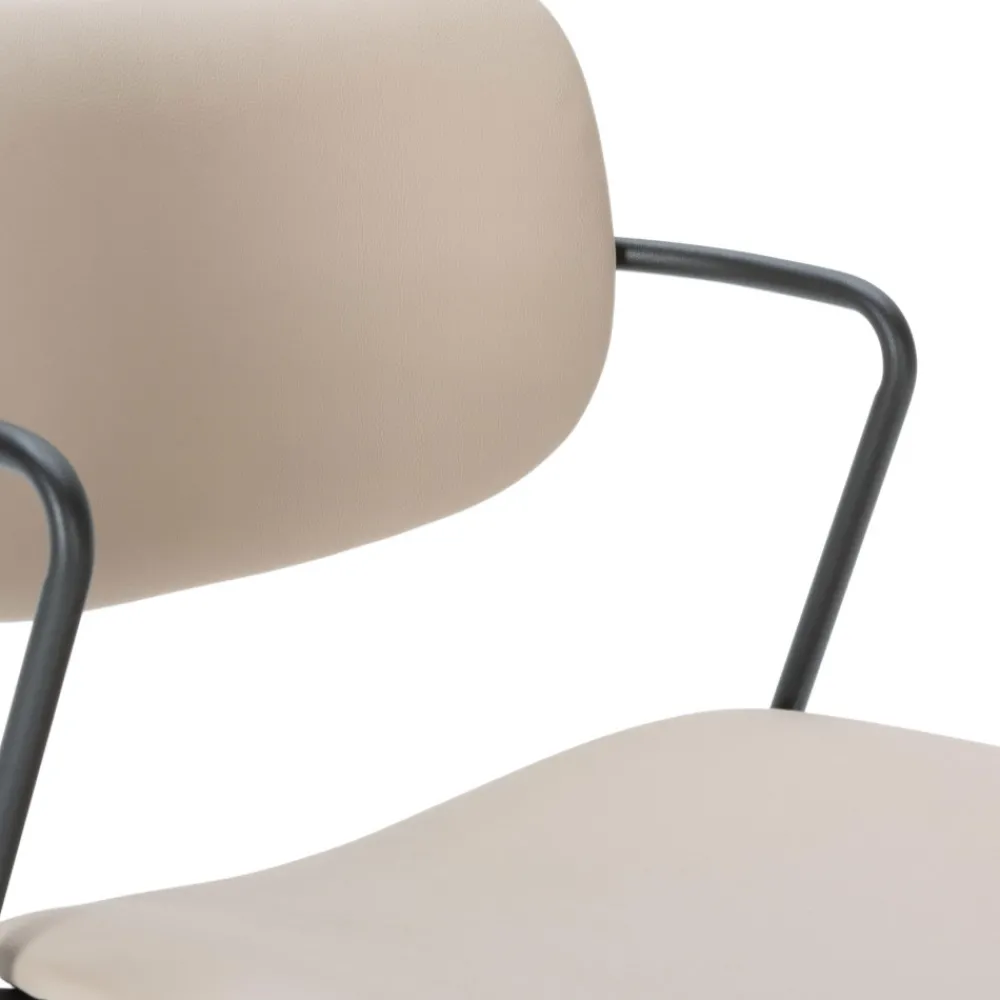 No name VELURA Lot de 2 chaises en simili cuir et métal