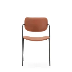 No name VELURA Lot de 2 chaises en simili cuir et métal