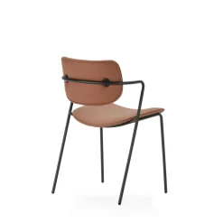 No name VELURA Lot de 2 chaises en simili cuir et métal
