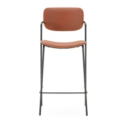 No name VELURA Lot de 2 tabourets de bar en simili cuir et métal H67cm