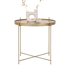 House Nordic VENEZIA Table basse en verre et métal ø48xh48cm
