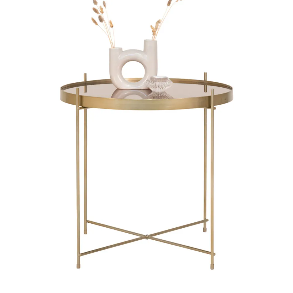House Nordic VENEZIA Table basse en verre et métal ø48xh48cm