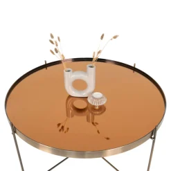 House Nordic VENEZIA Table basse en verre et métal ø70xh40cm