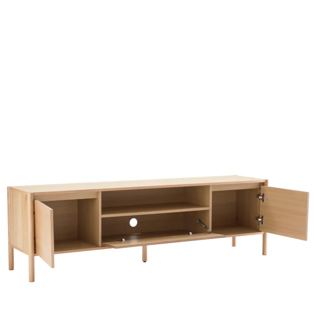 Drawer VERADE Meuble TV 2 portes 1 tiroir en bois L180cm