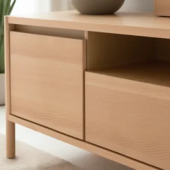 Drawer VERADE Meuble TV 2 portes 1 tiroir en bois L180cm