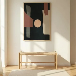 Drawer VICTOR Banc en corde tressée et bois L90cm