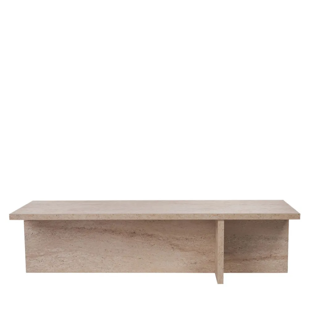 Drawer VIKA Table basse en effet travertin 120x45cm
