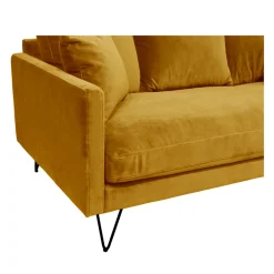 Drawer VILLABON Canapé 3 places en velours pieds épingles noirs