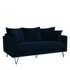 Drawer VILLABON Canapé 3 places en velours pieds épingles noirs