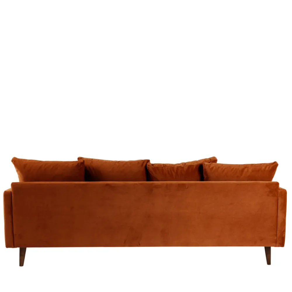 Drawer VILLABON Canapé convertible 4 places en velours pieds bois foncé