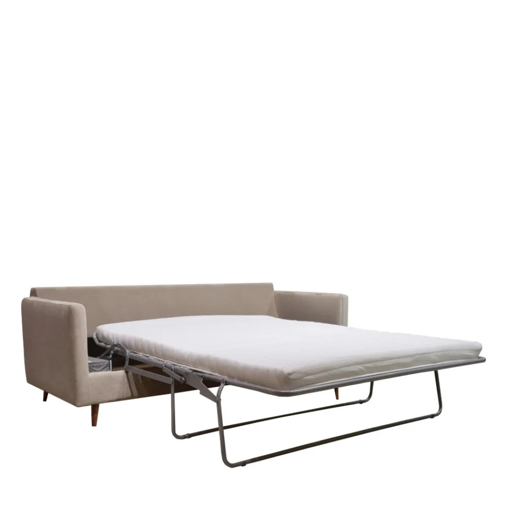 Drawer VILLABON Canapé convertible 4 places en velours pieds bois foncé