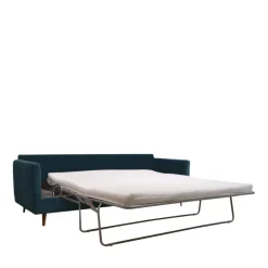 Drawer VILLABON Canapé convertible 4 places en velours pieds bois foncé
