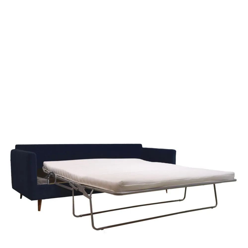 Drawer VILLABON Canapé convertible 4 places en velours pieds bois foncé