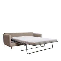 Drawer VILLABON Canapé convertible 3 places en velours pieds bois foncé