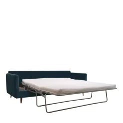 Drawer VILLABON Canapé convertible 3 places en velours pieds bois foncé