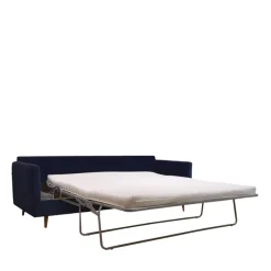 Drawer VILLABON Canapé convertible 3 places en velours pieds bois foncé