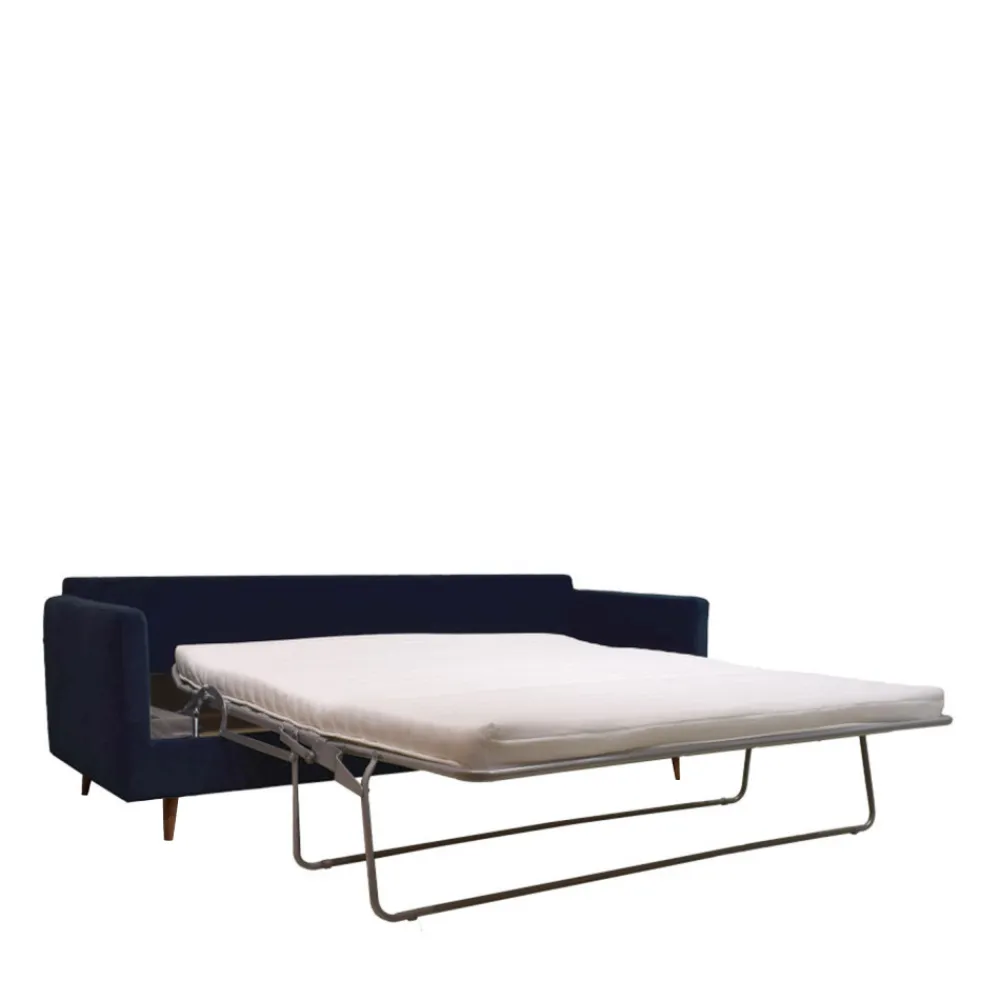 Drawer VILLABON Canapé convertible 3 places en velours pieds bois foncé