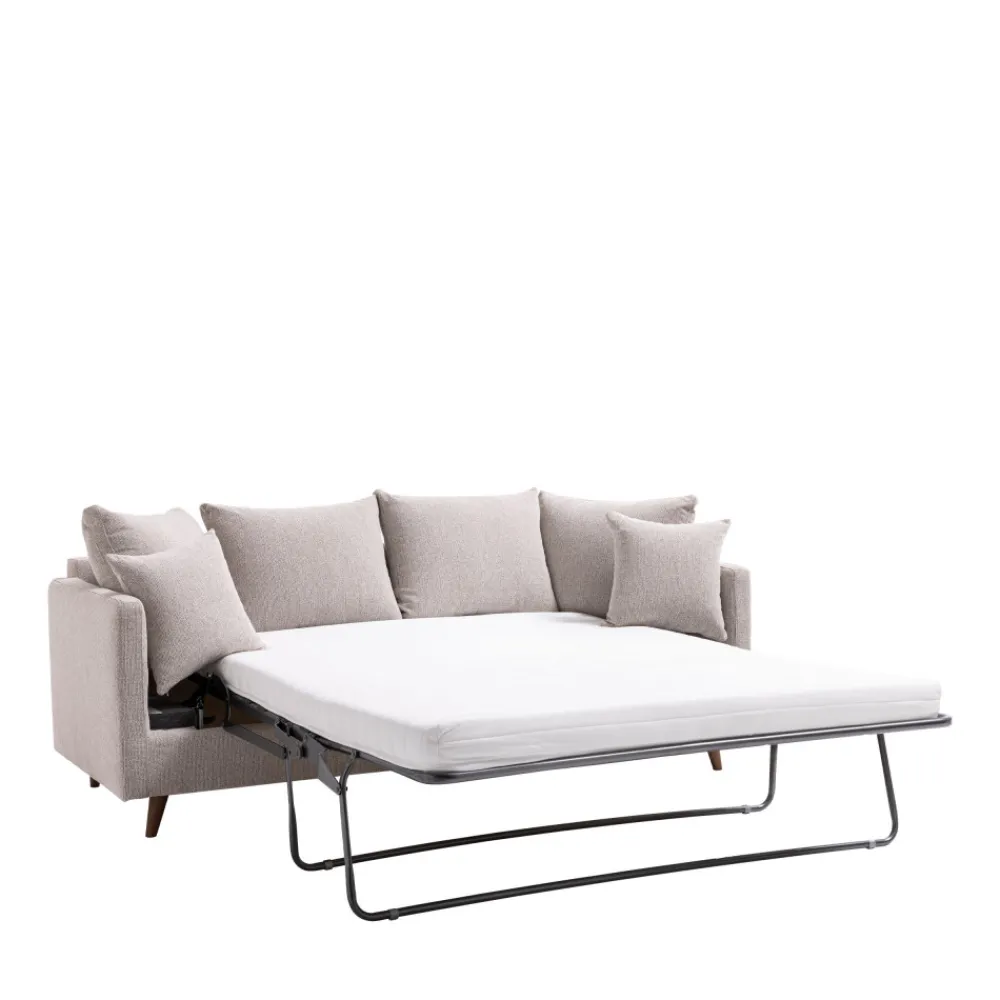 Drawer VILLABON Canapé convertible 3 places en tissu pieds bois foncé