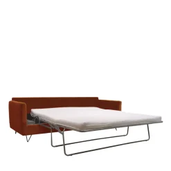 Drawer VILLABON Canapé convertible 3 places en velours pieds épingles noirs