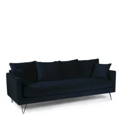 Drawer VILLABON Canapé convertible 3 places en velours pieds épingles noirs