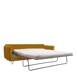 Drawer VILLABON Canapé convertible 3 places en velours pieds épingles noirs