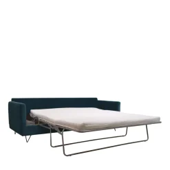Drawer VILLABON Canapé convertible 4 places en velours pieds épingles noirs