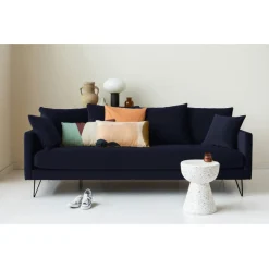 Drawer VILLABON Canapé convertible 4 places en velours pieds épingles noirs