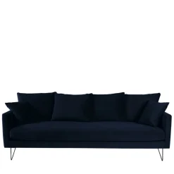 Drawer VILLABON Canapé convertible 4 places en velours pieds épingles noirs