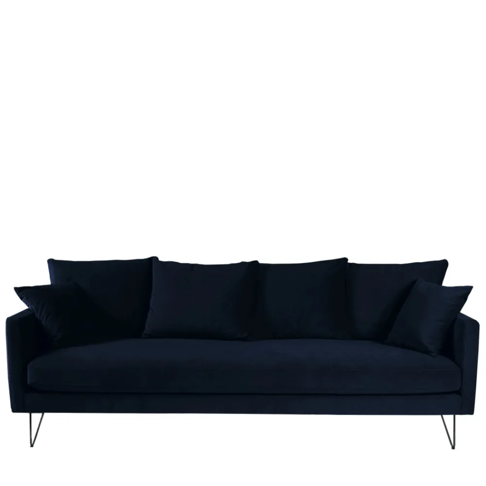 Drawer VILLABON Canapé convertible 4 places en velours pieds épingles noirs
