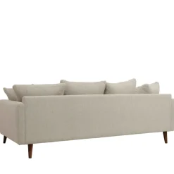 Drawer VILLABON Canapé convertible 4 places en tissu pieds bois foncé