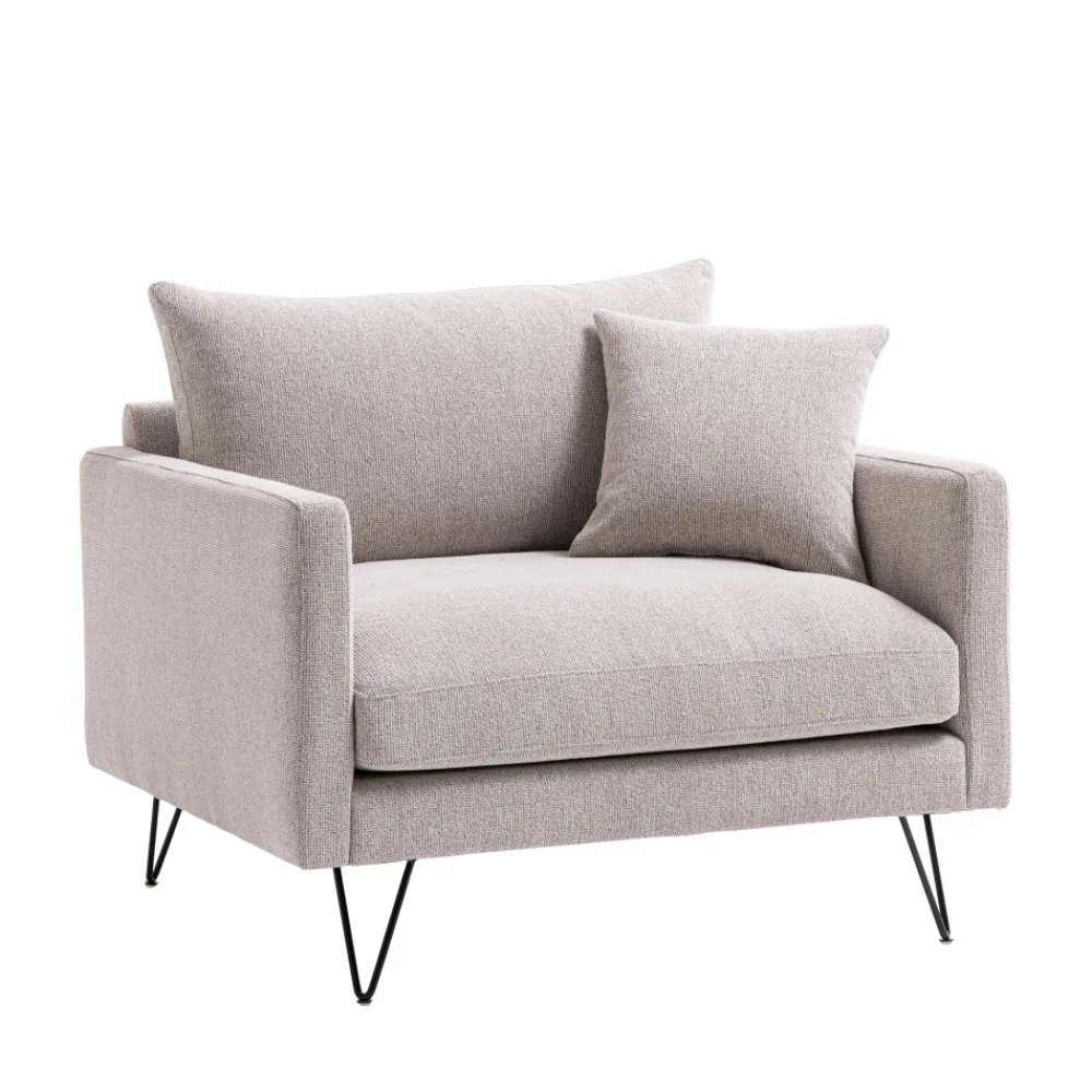 Drawer VILLABON Fauteuil XL en tissu pieds épingles noirs