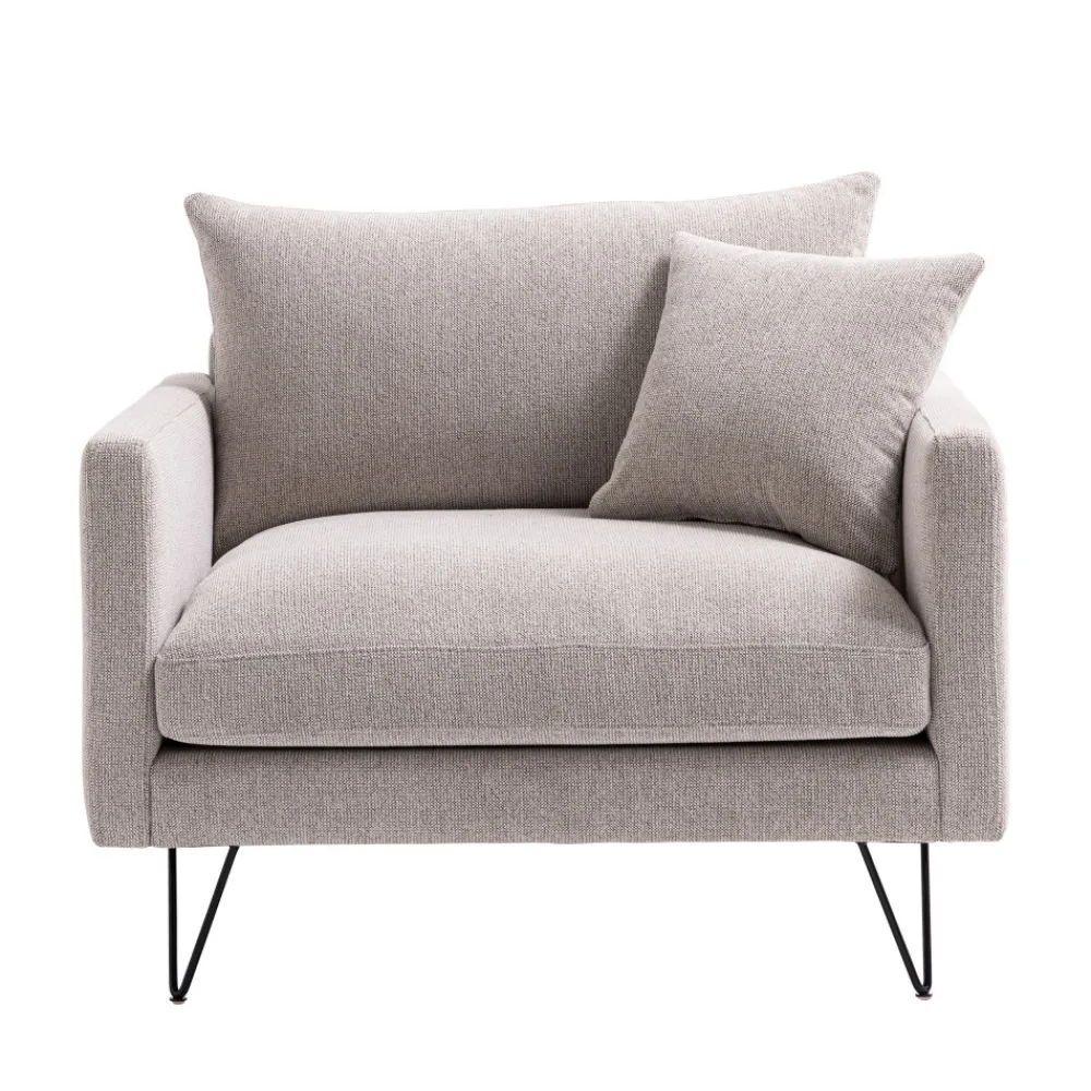 Drawer VILLABON Fauteuil XL en tissu pieds épingles noirs
