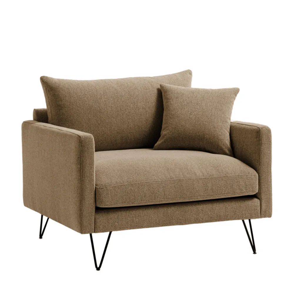 Drawer VILLABON Fauteuil XL en tissu pieds épingles noirs