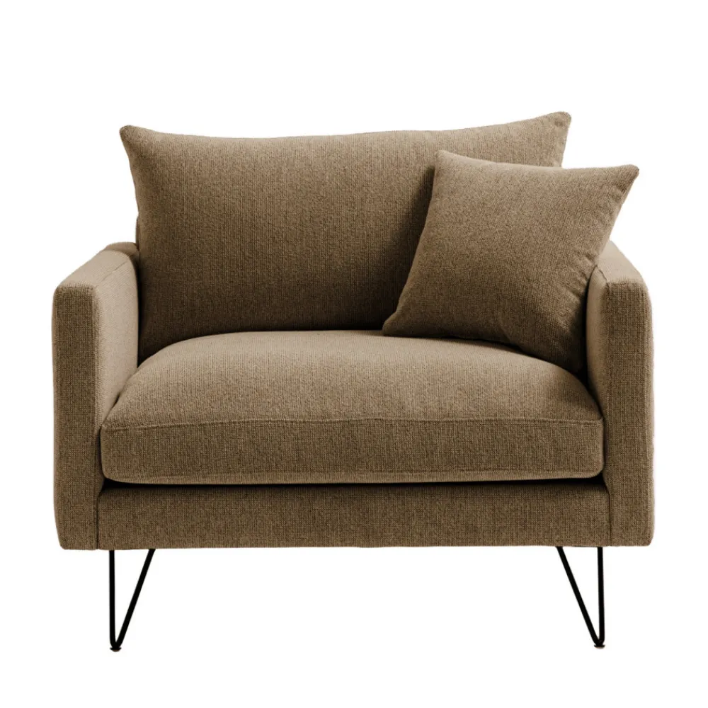 Drawer VILLABON Fauteuil XL en tissu pieds épingles noirs