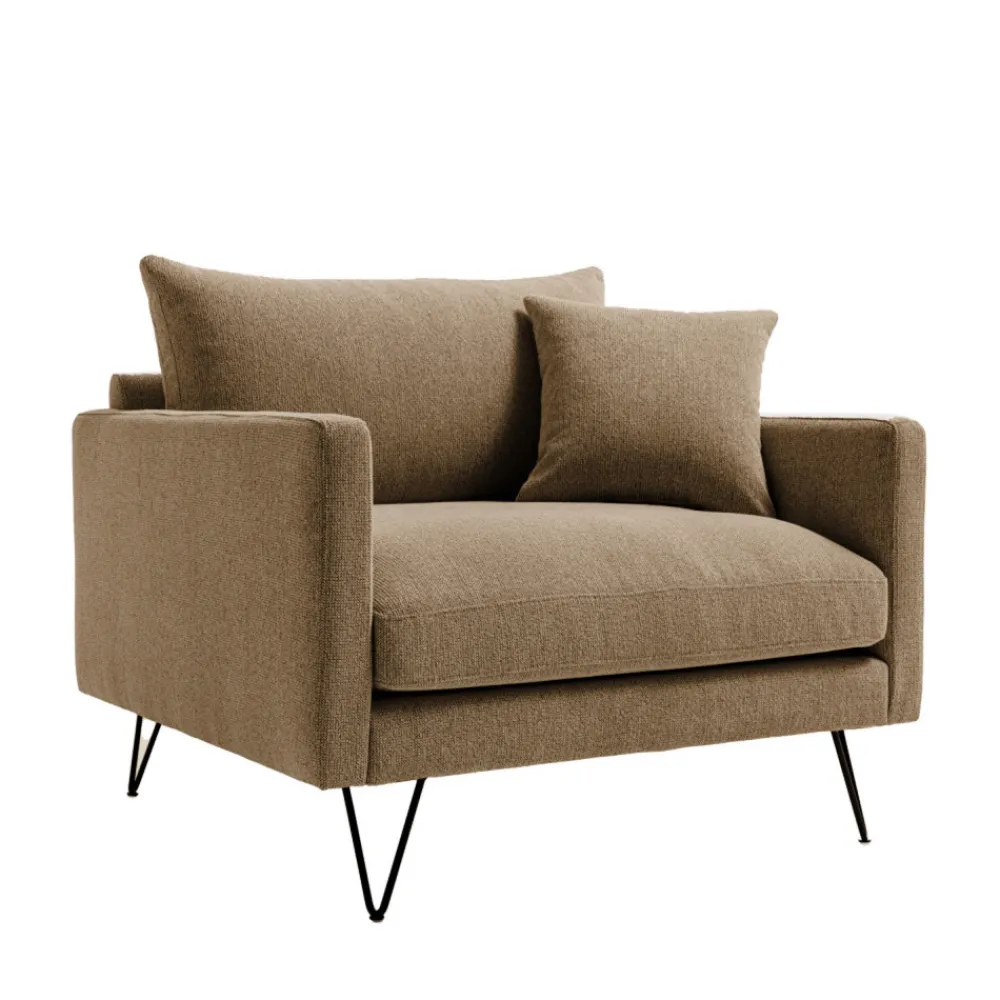 Drawer VILLABON Fauteuil XL en tissu pieds épingles noirs