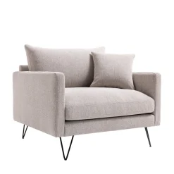 Drawer VILLABON Fauteuil XL en tissu pieds épingles noirs