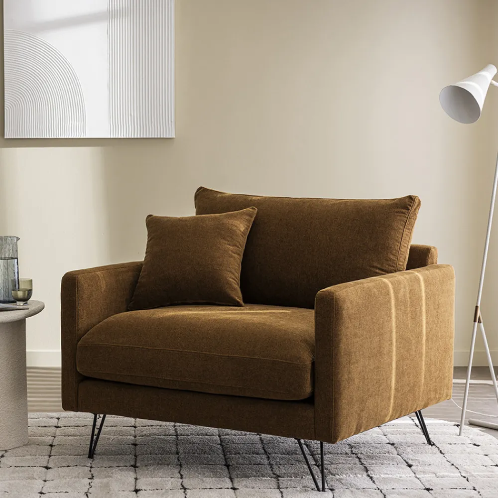Drawer VILLABON Fauteuil XL en tissu pieds épingles noirs