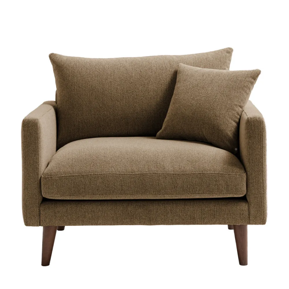 Drawer VILLABON Fauteuil XL en tissu pieds bois foncé