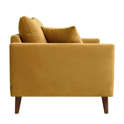 Drawer VILLABON Fauteuil XL en velours pieds bois foncé